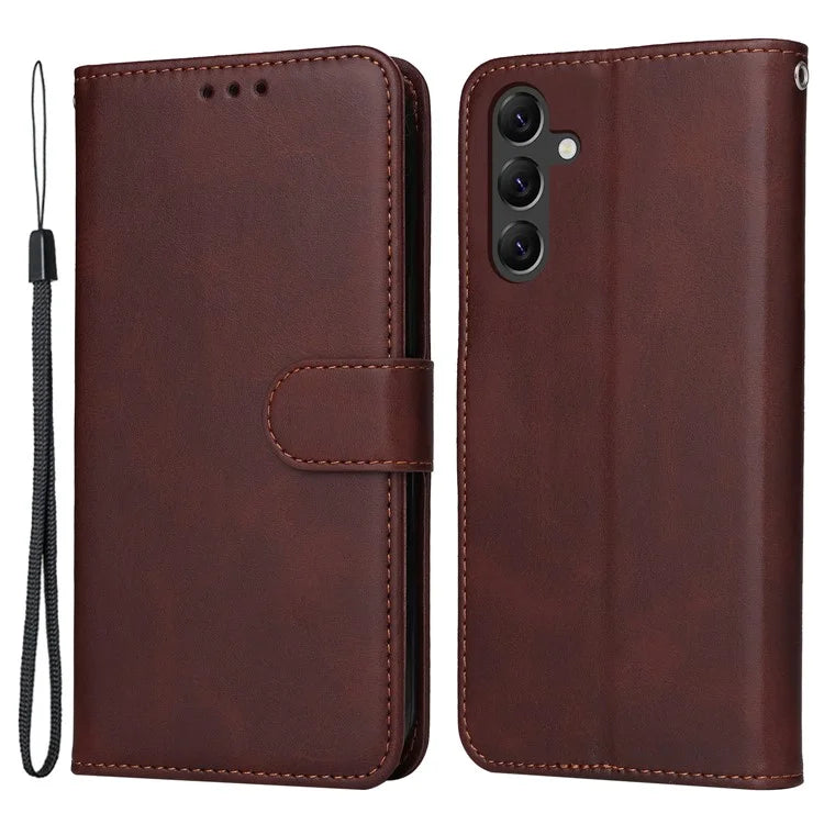 For Samsung Galaxy A15 5G Case Shockproof Phone Shell Calf Texture Leather Wallet Phone Cover
