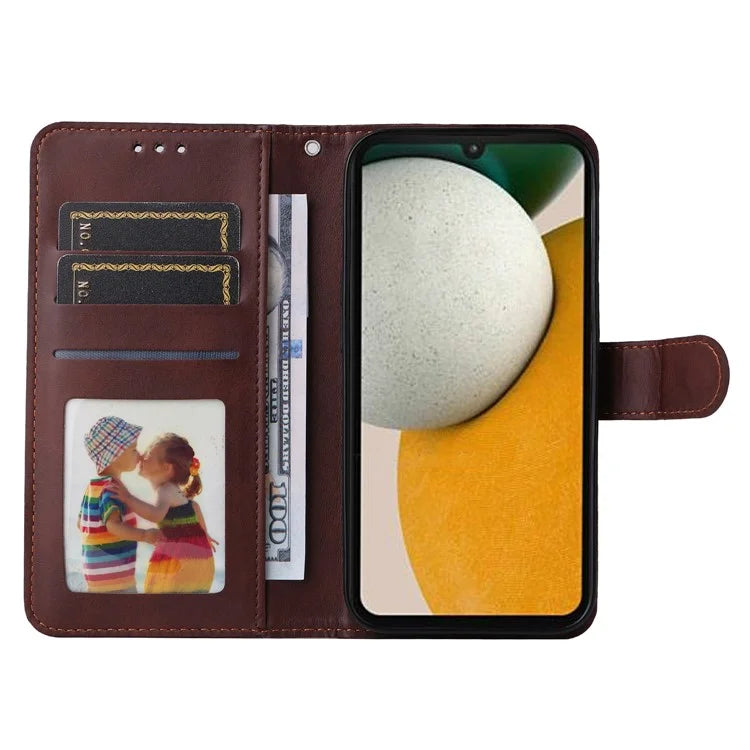 For Samsung Galaxy A15 5G Case Shockproof Phone Shell Calf Texture Leather Wallet Phone Cover