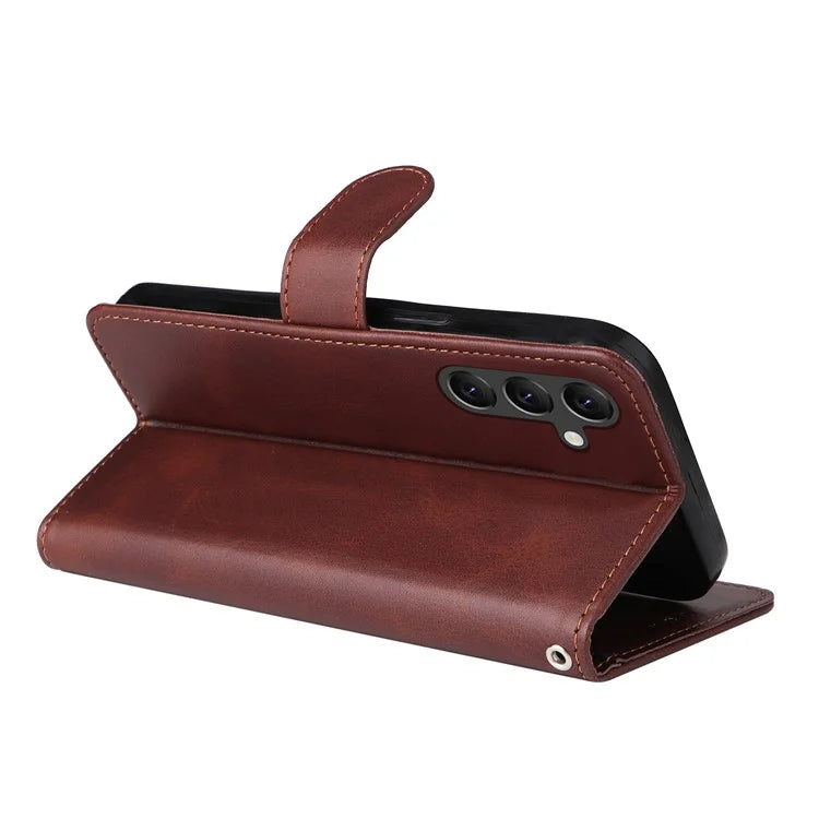 For Samsung Galaxy A15 5G Case Shockproof Phone Shell Calf Texture Leather Wallet Phone Cover