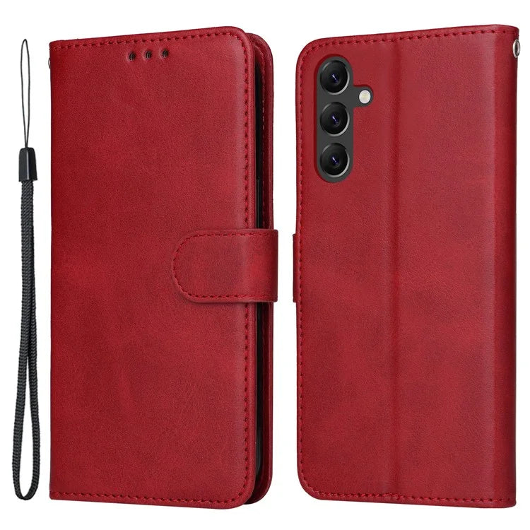 For Samsung Galaxy A15 5G Case Shockproof Phone Shell Calf Texture Leather Wallet Phone Cover