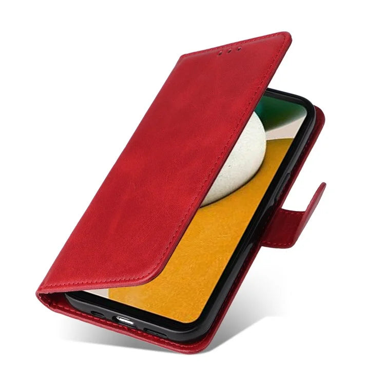 For Samsung Galaxy A15 5G Case Shockproof Phone Shell Calf Texture Leather Wallet Phone Cover