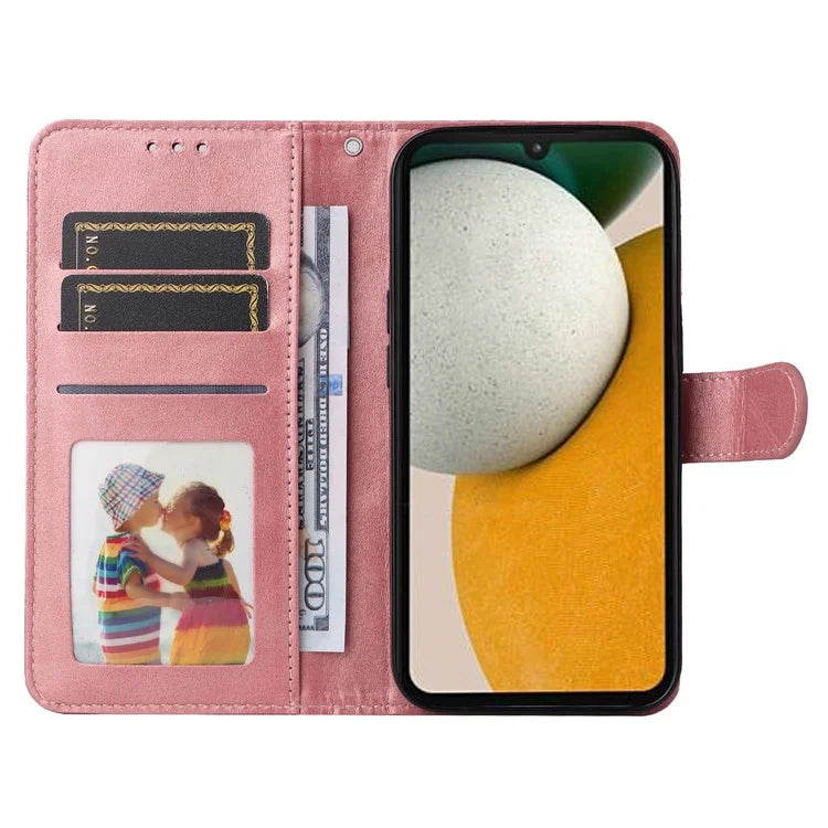 For Samsung Galaxy A15 5G Case Shockproof Phone Shell Calf Texture Leather Wallet Phone Cover