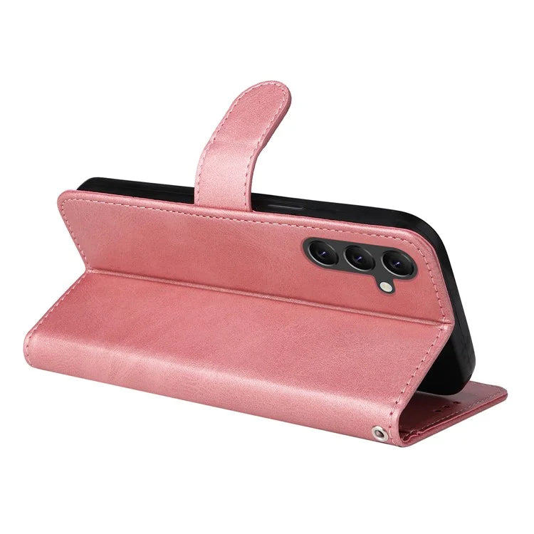 For Samsung Galaxy A15 5G Case Shockproof Phone Shell Calf Texture Leather Wallet Phone Cover