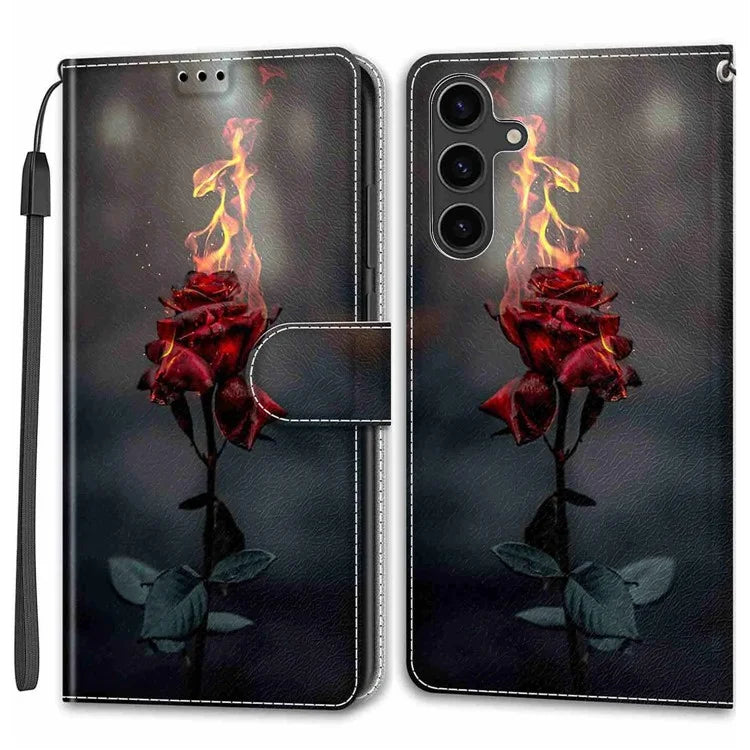 For Samsung Galaxy S24+ Case Pattern Printing Card Holder Phone Cover