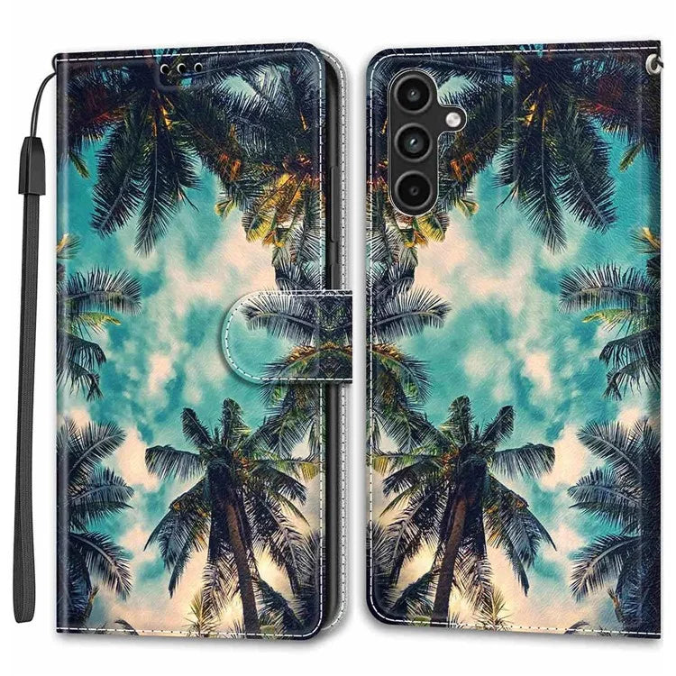 For Samsung Galaxy A15 4G Case Pattern Phone Cover with Card Slots