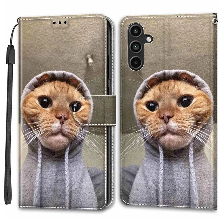 For Samsung Galaxy A15 4G Case Pattern Phone Cover with Card Slots