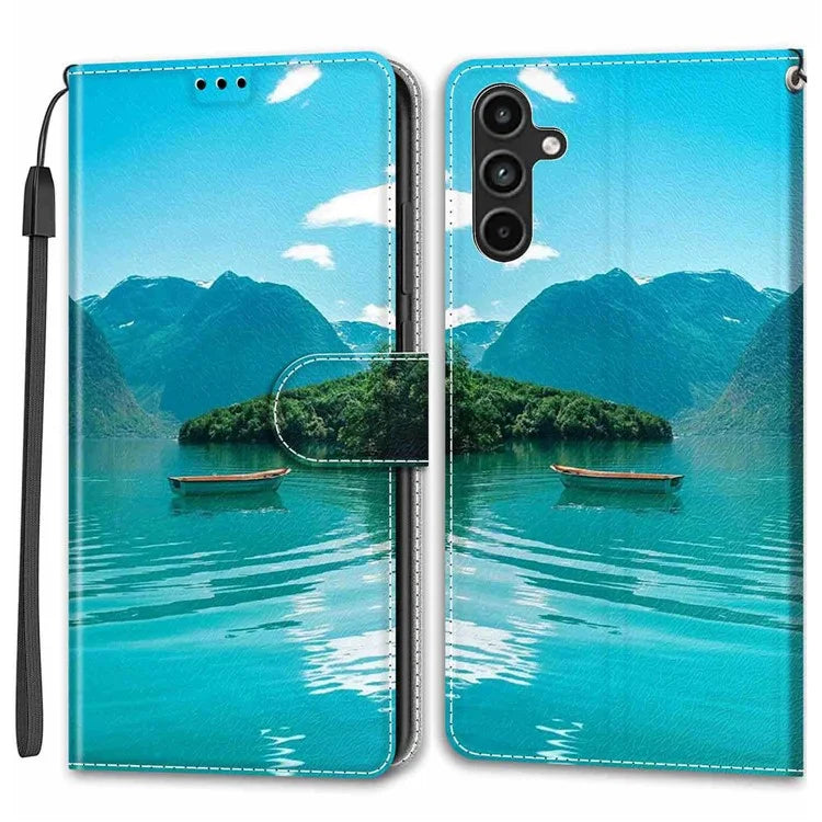 For Samsung Galaxy A15 4G Case Pattern Phone Cover with Card Slots