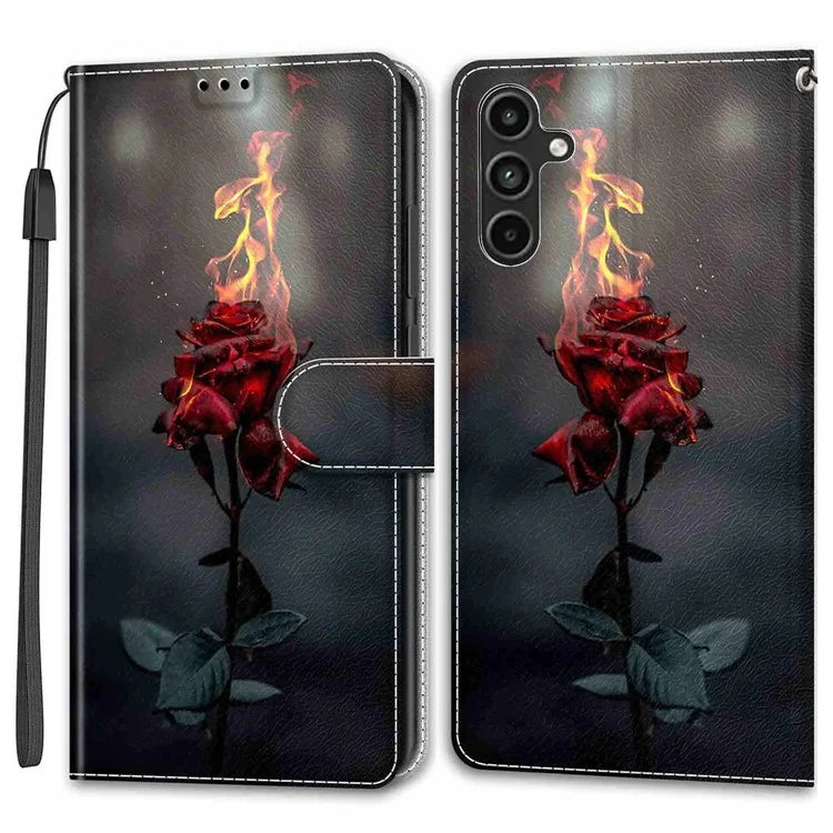 For Samsung Galaxy A15 4G Case Pattern Phone Cover with Card Slots