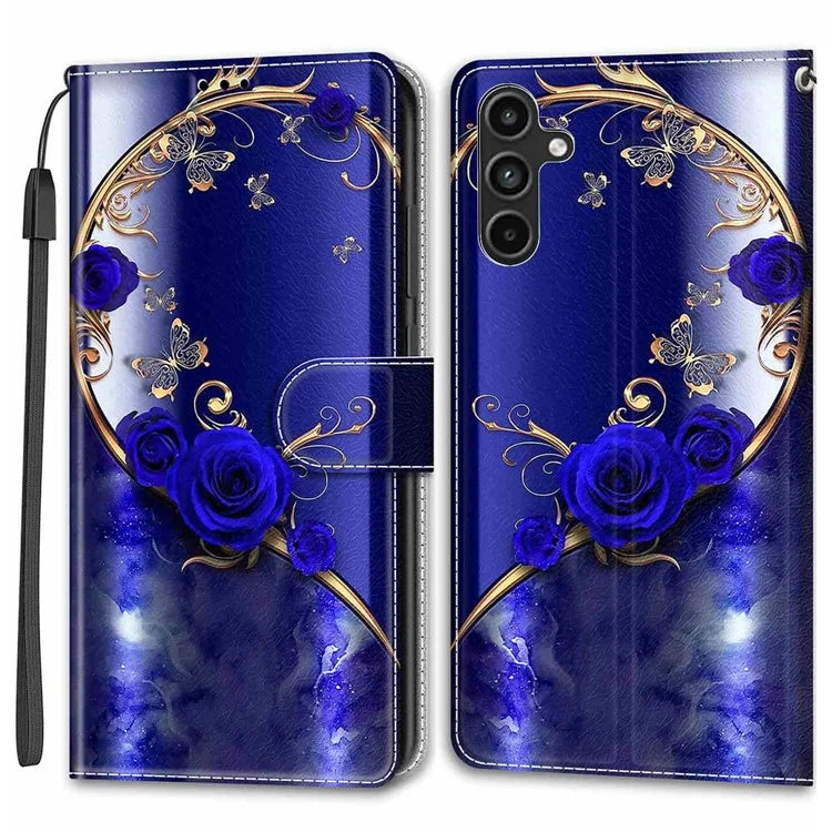 For Samsung Galaxy A15 4G Case Pattern Phone Cover with Card Slots