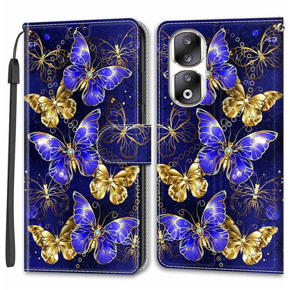 For Honor 90 Pro Case PU Leather Pattern Printing Stand Cover