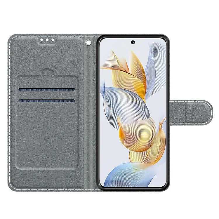 For Honor 90 Pro Case PU Leather Pattern Printing Stand Cover
