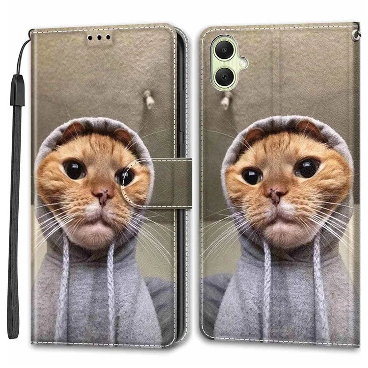 For Samsung Galaxy A05 4G Case PU Leather Pattern Printing Phone Cover