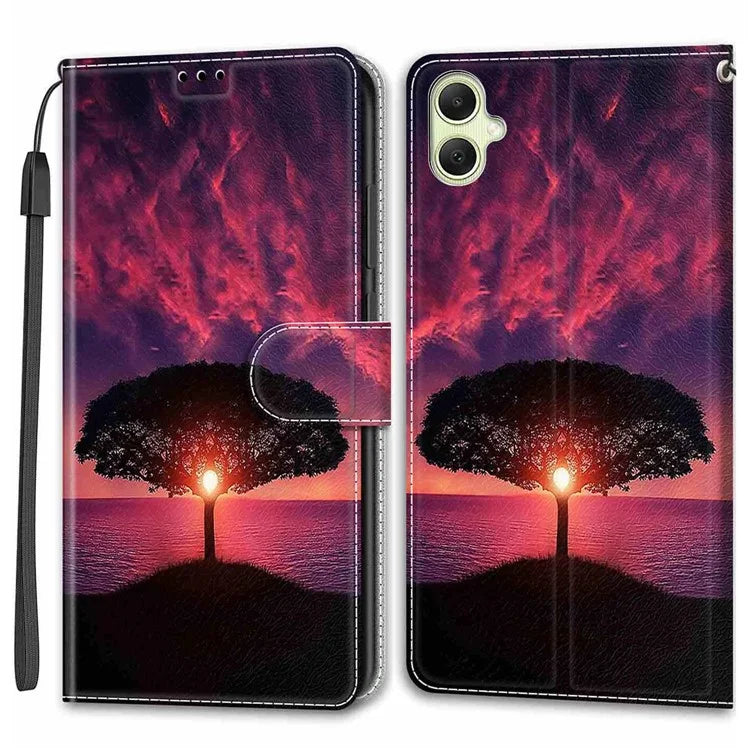 For Samsung Galaxy A05 4G Case PU Leather Pattern Printing Phone Cover
