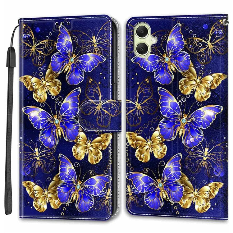 For Samsung Galaxy A05 4G Case PU Leather Pattern Printing Phone Cover