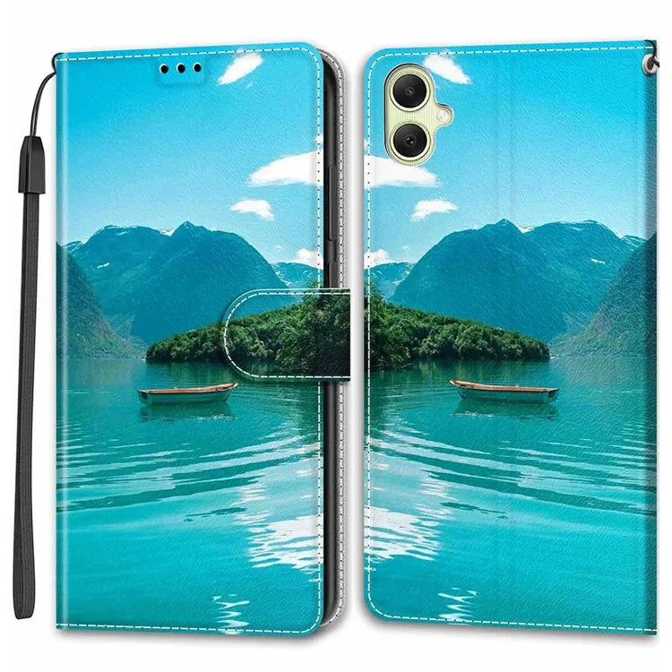 For Samsung Galaxy A05 4G Case PU Leather Pattern Printing Phone Cover