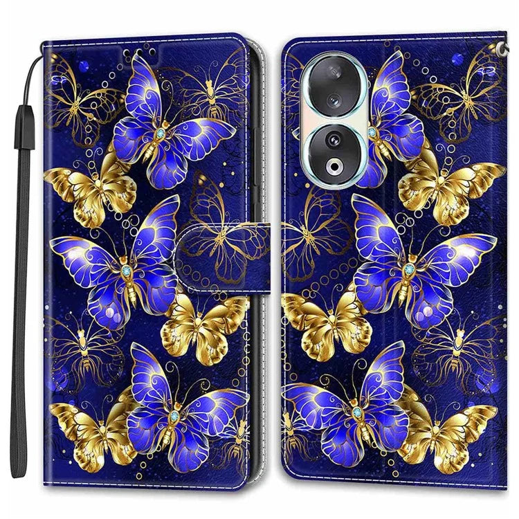 For Honor 90 Case Pattern Printing PU Leather Cover with Card Holder