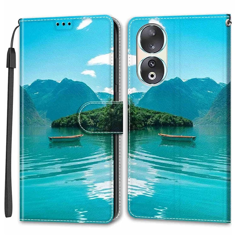 For Honor 90 Case Pattern Printing PU Leather Cover with Card Holder