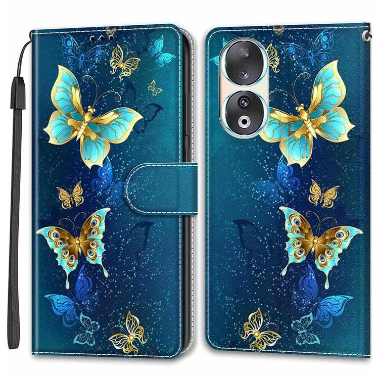 For Honor 90 Case Pattern Printing PU Leather Cover with Card Holder