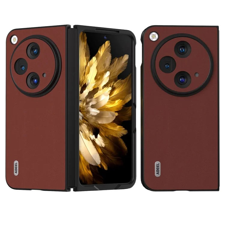 ABEEL For Oppo Find N3 5G / OnePlus Open Case Genuine Cow Leather+PC Soft-touch Cover