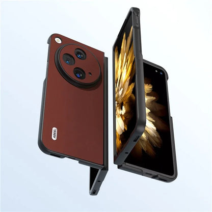 ABEEL For Oppo Find N3 5G / OnePlus Open Case Genuine Cow Leather+PC Soft-touch Cover