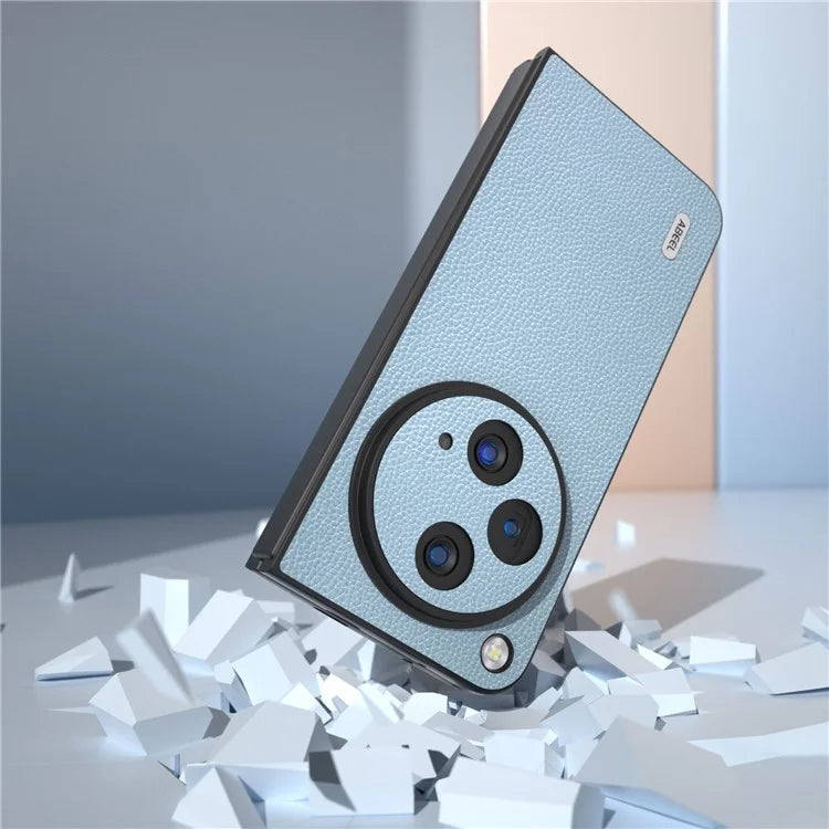 ABEEL For Oppo Find N3 5G / OnePlus Open Case Litchi Texture Genuine Cow Leather Coating Cover