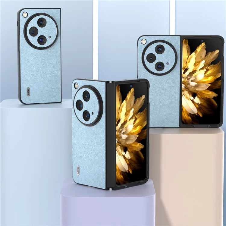 ABEEL For Oppo Find N3 5G / OnePlus Open Case Litchi Texture Genuine Cow Leather Coating Cover