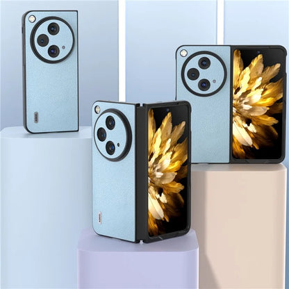 ABEEL For Oppo Find N3 5G / OnePlus Open Case Litchi Texture Genuine Cow Leather Coating Cover