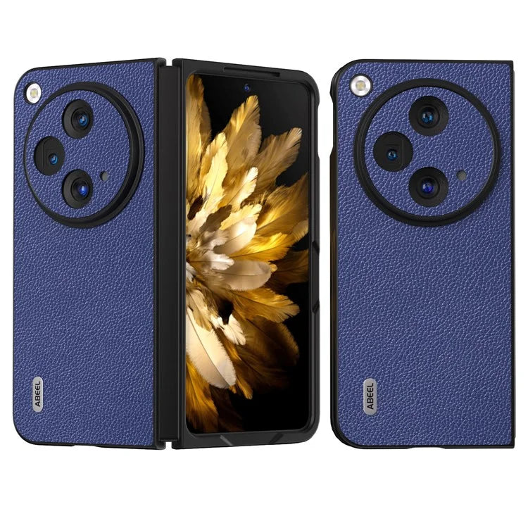 ABEEL For Oppo Find N3 5G / OnePlus Open Case Litchi Texture Genuine Cow Leather Coating Cover
