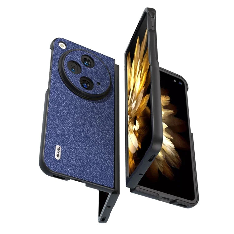 ABEEL For Oppo Find N3 5G / OnePlus Open Case Litchi Texture Genuine Cow Leather Coating Cover