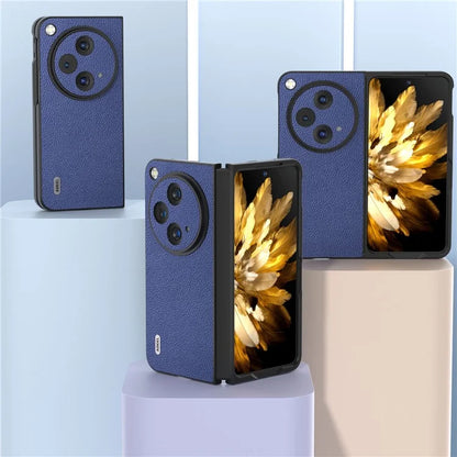 ABEEL For Oppo Find N3 5G / OnePlus Open Case Litchi Texture Genuine Cow Leather Coating Cover
