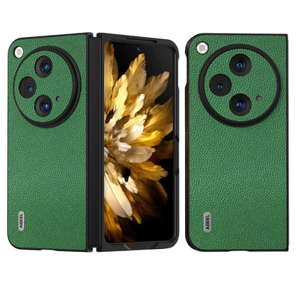 ABEEL For Oppo Find N3 5G / OnePlus Open Case Litchi Texture Genuine Cow Leather Coating Cover
