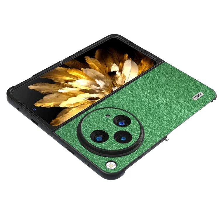 ABEEL For Oppo Find N3 5G / OnePlus Open Case Litchi Texture Genuine Cow Leather Coating Cover