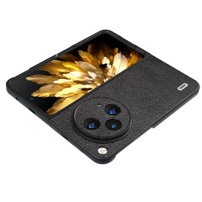 ABEEL For Oppo Find N3 5G / OnePlus Open Case Litchi Texture Genuine Cow Leather Coating Cover