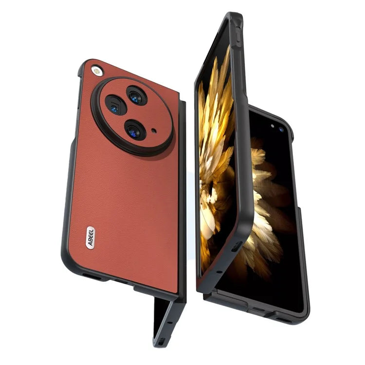 ABEEL For Oppo Find N3 5G / OnePlus Open Case Genuine Cow Leather + Hard PC Shell