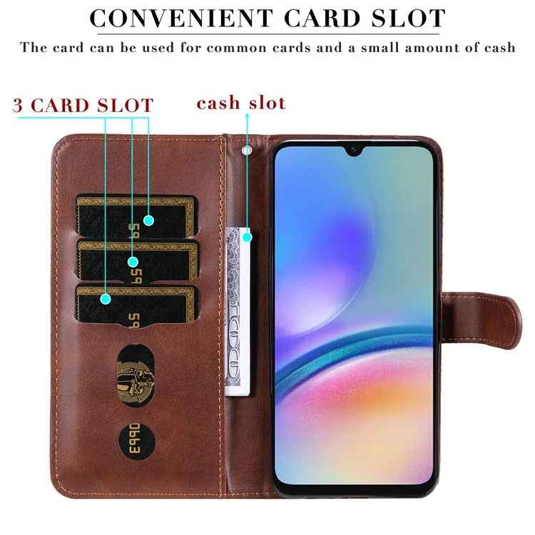 For Samsung Galaxy A05s 4G Case Leather Cellphone Cover with Zipper Pocket Wallet