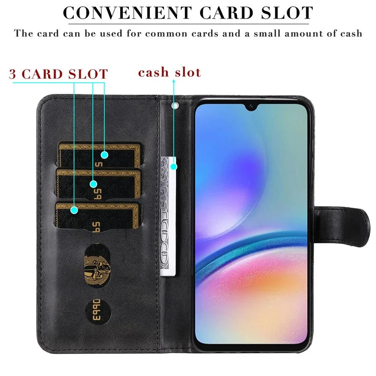For Samsung Galaxy A05s 4G Case Leather Cellphone Cover with Zipper Pocket Wallet