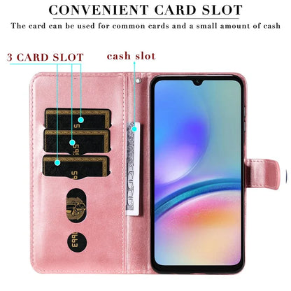 For Samsung Galaxy A05s 4G Case Leather Cellphone Cover with Zipper Pocket Wallet
