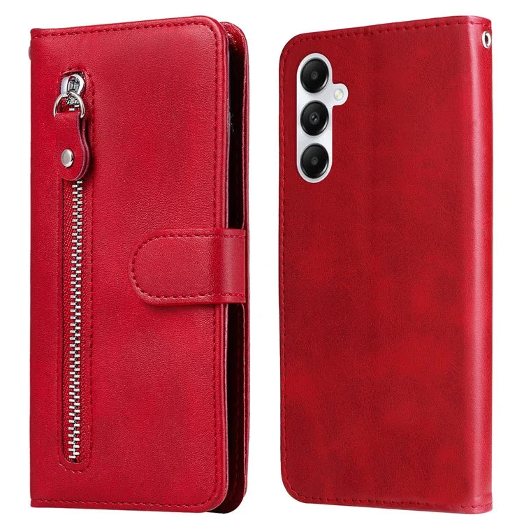 For Samsung Galaxy A05s 4G Case Leather Cellphone Cover with Zipper Pocket Wallet