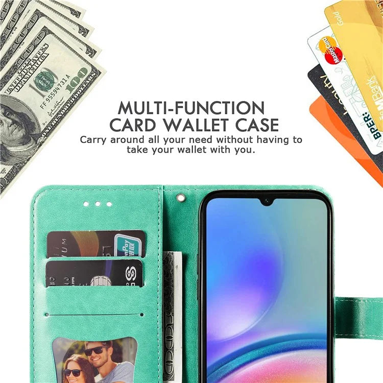 For Samsung Galaxy A05s 4G Imprinted PU Leather Case Cell Phone Shell Stand Wallet Cover