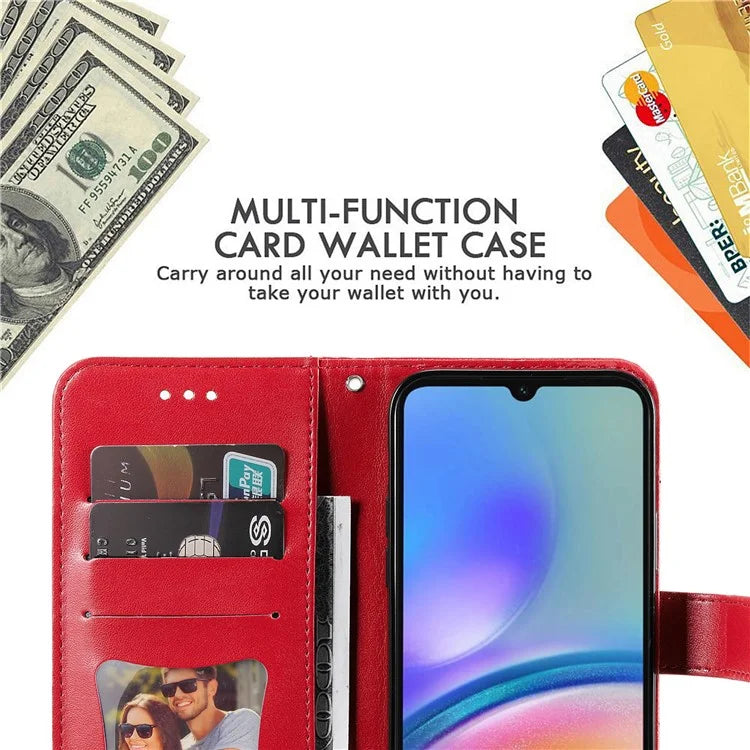 For Samsung Galaxy A05s 4G Imprinted PU Leather Case Cell Phone Shell Stand Wallet Cover