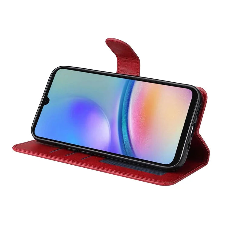 For Samsung Galaxy A05s 4G Case Calf Texture Leather Wallet Phone Stand Cover