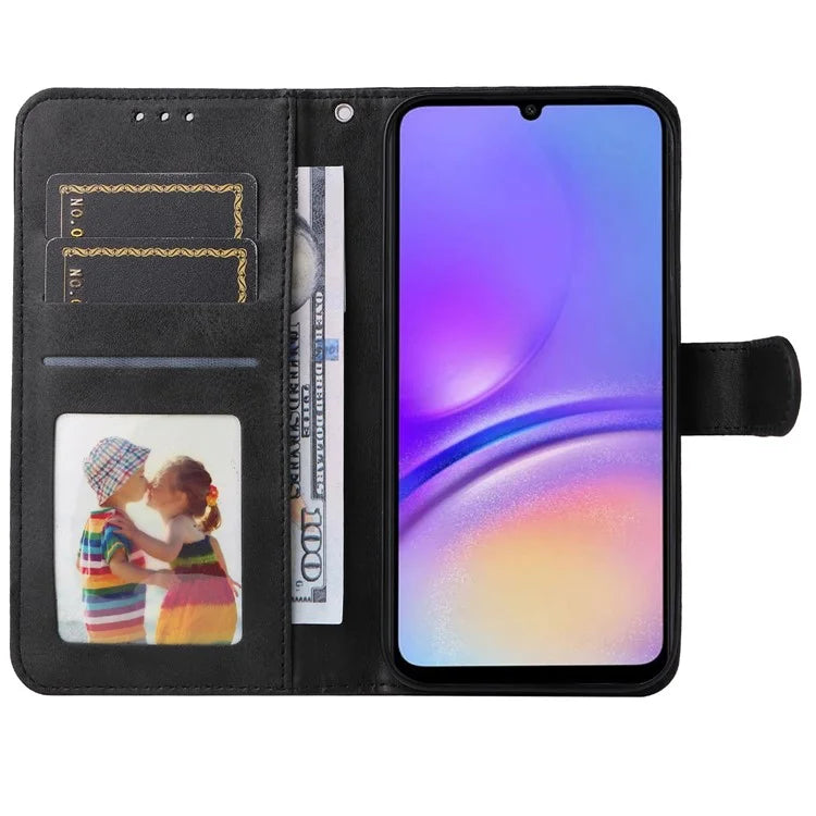 For Samsung Galaxy A05 4G Case Calf Texture Leather Phone Wallet Cover