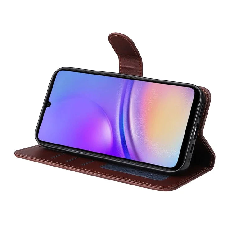 For Samsung Galaxy A05 4G Case Calf Texture Leather Phone Wallet Cover