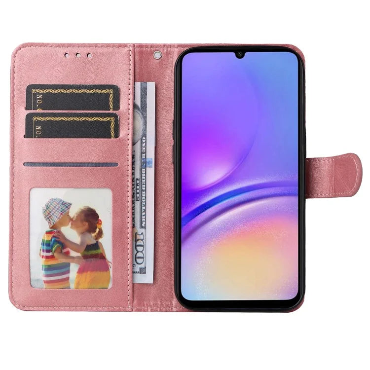 For Samsung Galaxy A05 4G Case Calf Texture Leather Phone Wallet Cover