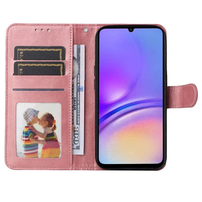For Samsung Galaxy A05 4G Case Calf Texture Leather Phone Wallet Cover
