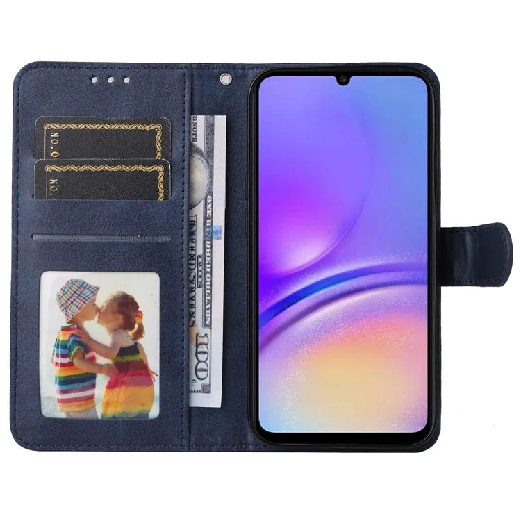 For Samsung Galaxy A05 4G Case Calf Texture Leather Phone Wallet Cover