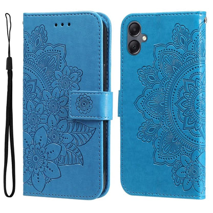 For Samsung Galaxy A05 4G Case Flower Imprinted PU Leather Wallet Cell Phone Cover