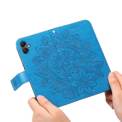 For Samsung Galaxy A05 4G Case Flower Imprinted PU Leather Wallet Cell Phone Cover
