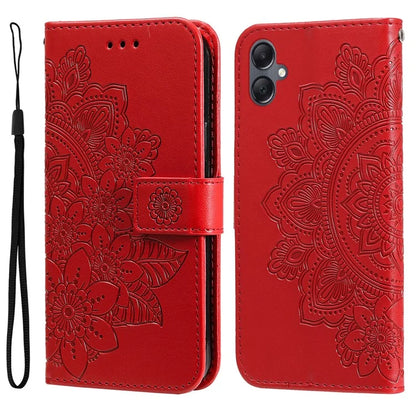 For Samsung Galaxy A05 4G Case Flower Imprinted PU Leather Wallet Cell Phone Cover
