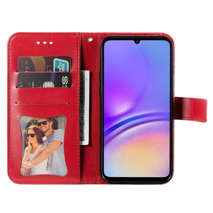 For Samsung Galaxy A05 4G Case Flower Imprinted PU Leather Wallet Cell Phone Cover